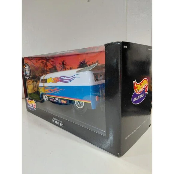 NIB Hot Wheels Collectibles 1:18 Die Cast Customized Volkswagen (VW) Drag Bus - Picture 4 of 11